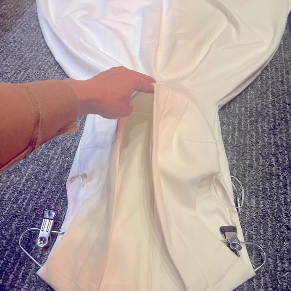 N/ NICHOLAS white  Deep V Plunge Midi Ball Dress SIZE 2. - Picture 3 of 9